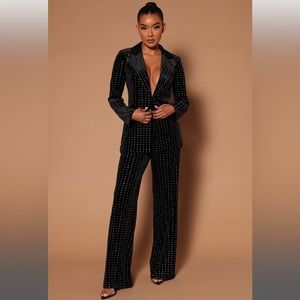 Bebe Embellished Rhinestone Suit